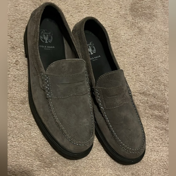 Cole Haan Charcoal pinch Maine Classic Suede Loafers - Picture 1 of 3